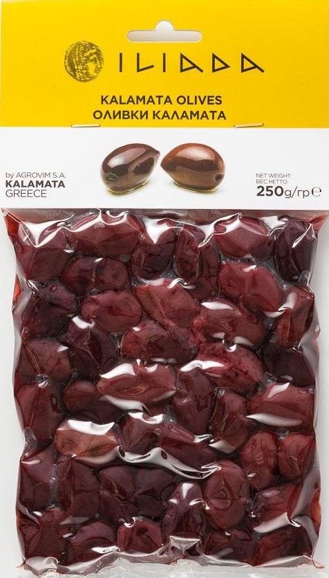 

Из Греции: Оливки Iliada Каламата, с косточкой, 250 г