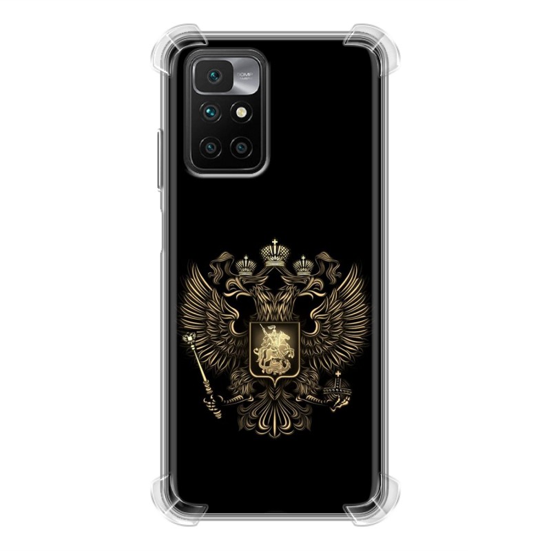 фото Дизайнерский силиконовый с усиленными углами чехол для xiaomi redmi 10 герб россии золотой 100gadgets