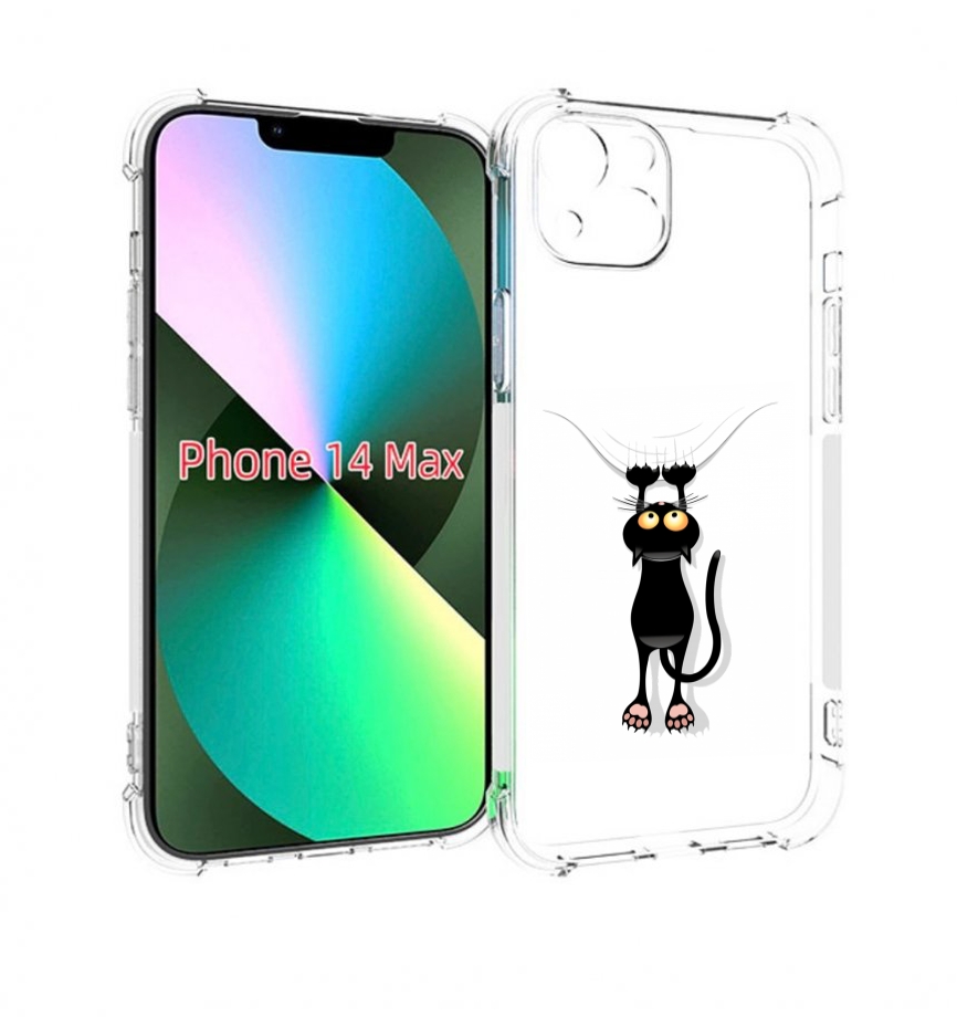 

Чехол MyPads Висячий-кот для iPhone 14 Plus (6.7), Прозрачный, Tocco