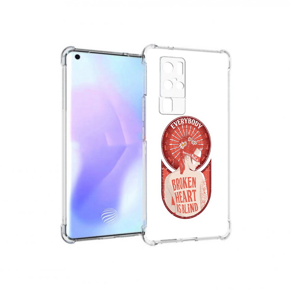 

Чехол MyPads Tocco для Vivo X50 Pro девушка разбитое сердце (PT226970.404.310), Прозрачный, Tocco