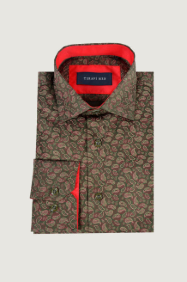 Рубашка мужская Terapi Giyim 23280 хаки L (доставка из-за рубежа)