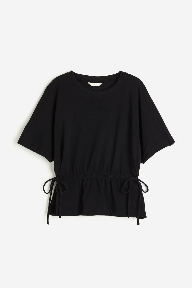 

Футболка женская H&M 1225514 черная 2XL, Черный, 1225514