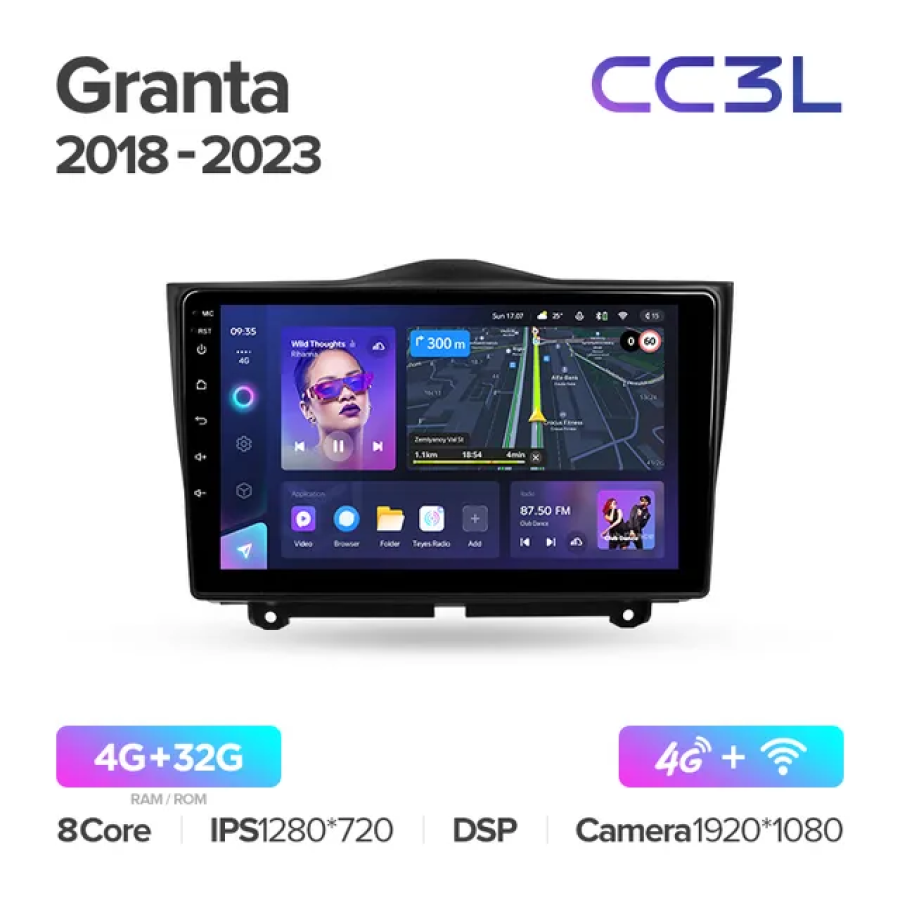 

Магнитола Lada Granta 2018 - 2023 Teyes CC3L 4+32Gb, CC3L