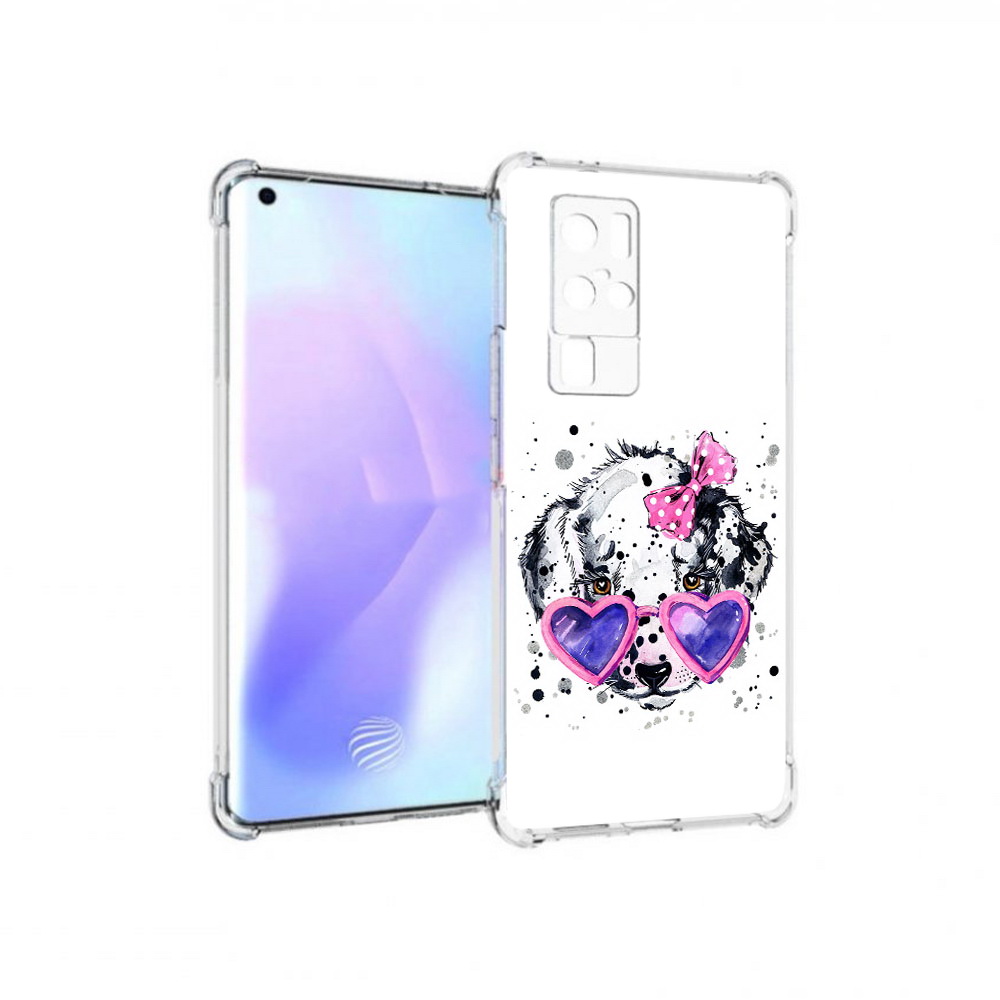 

Чехол MyPads Tocco для Vivo X50 Pro долматинец в очках (PT226970.404.337), Прозрачный, Tocco