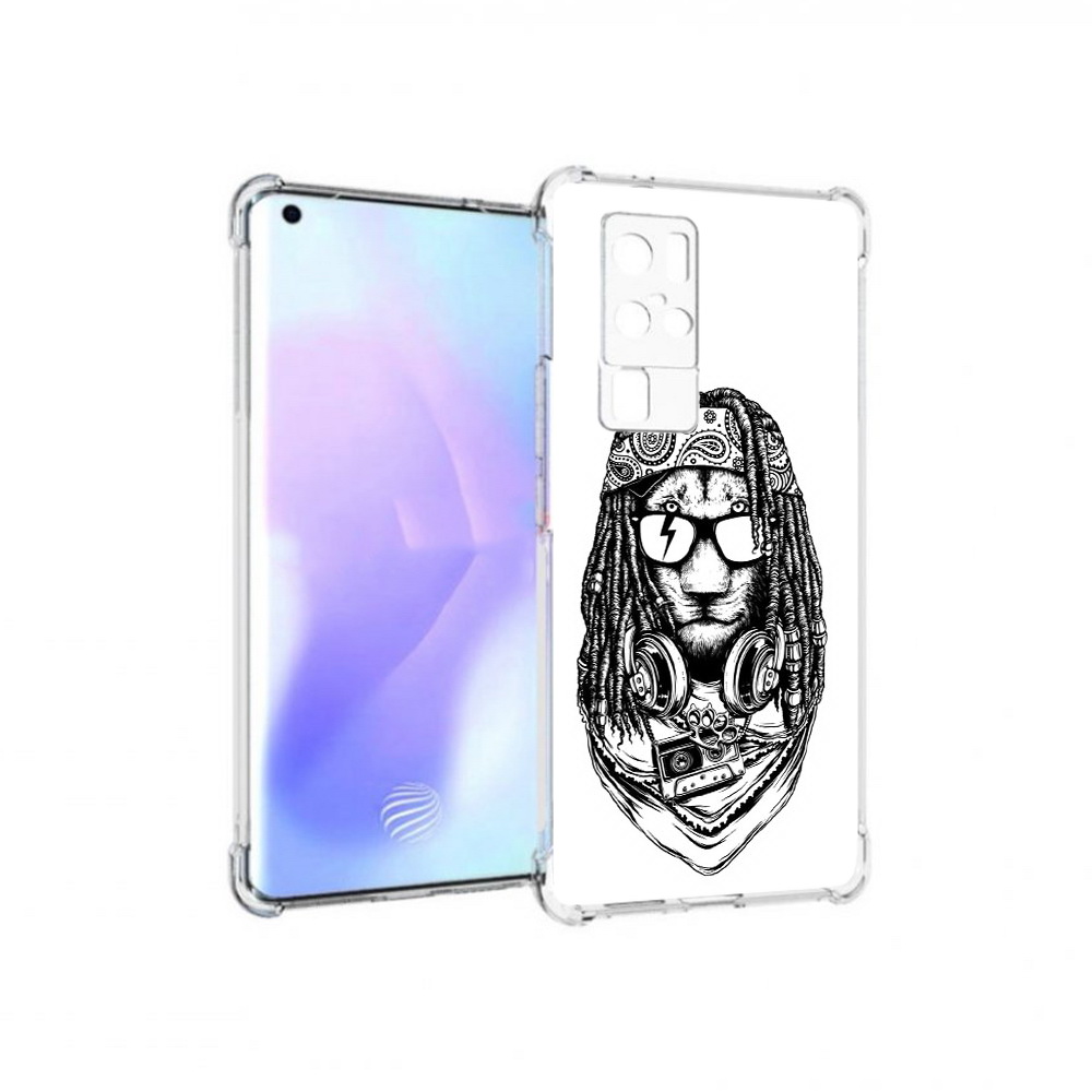 

Чехол MyPads Tocco для Vivo X50 Pro дреды льва (PT226970.404.338), Прозрачный, Tocco