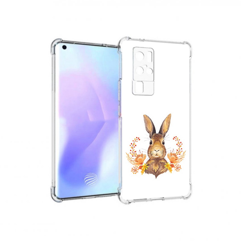 

Чехол MyPads Tocco для Vivo X50 Pro зайка в цветах (PT226970.404.349), Прозрачный, Tocco
