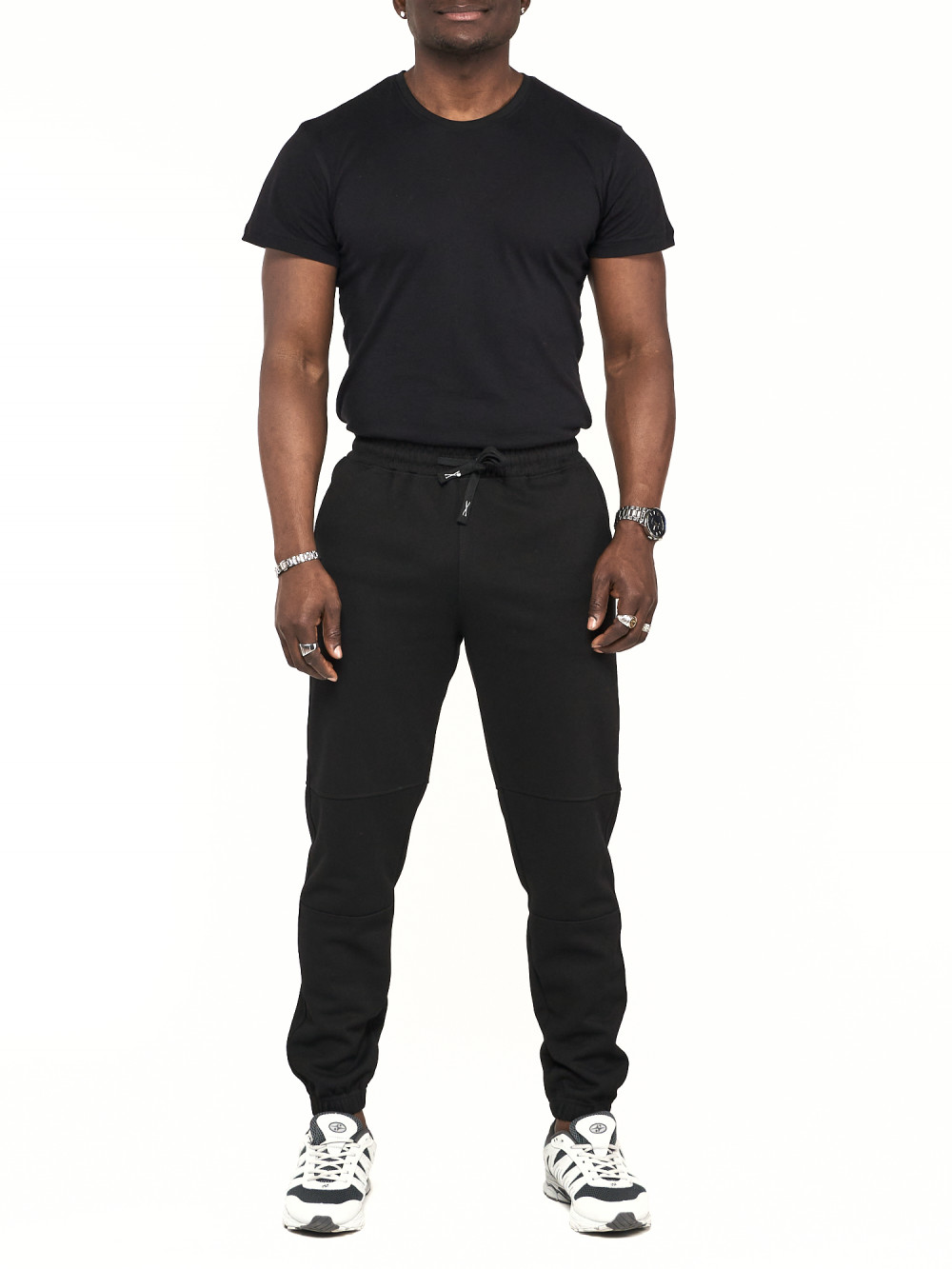 

Спортивные брюки мужские NoBrand AD062 черные 50 RU, Черный, AD062