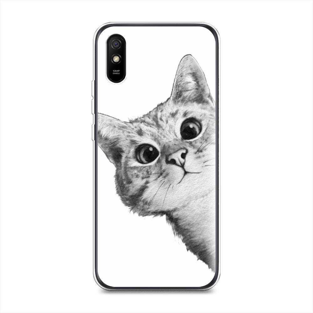 фото Чехол awog "кот рисунок черно-белый" для xiaomi redmi 9a