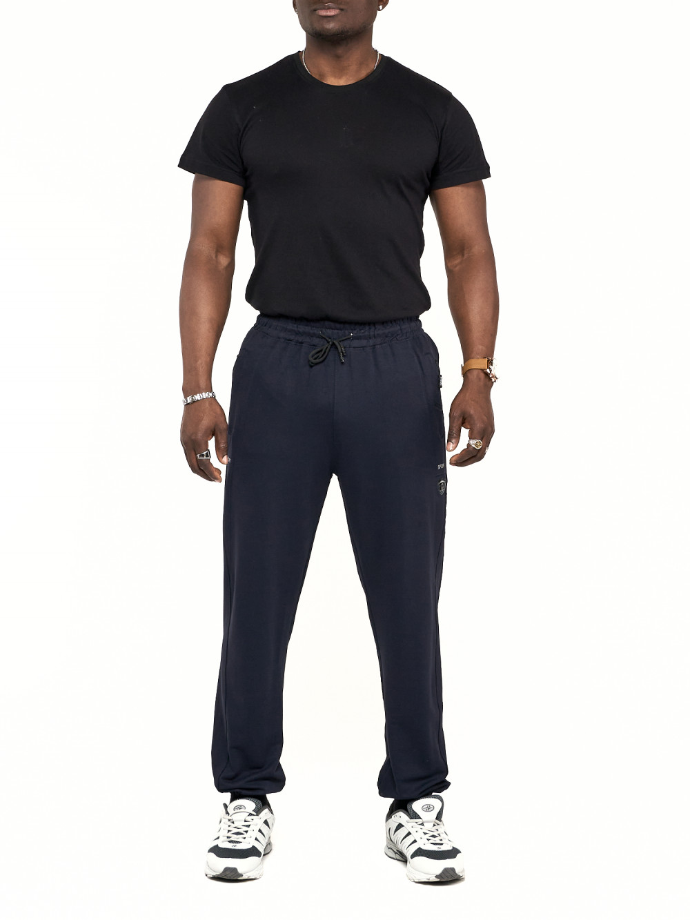 Спортивные брюки мужские NoBrand AD006 синие 54 RU