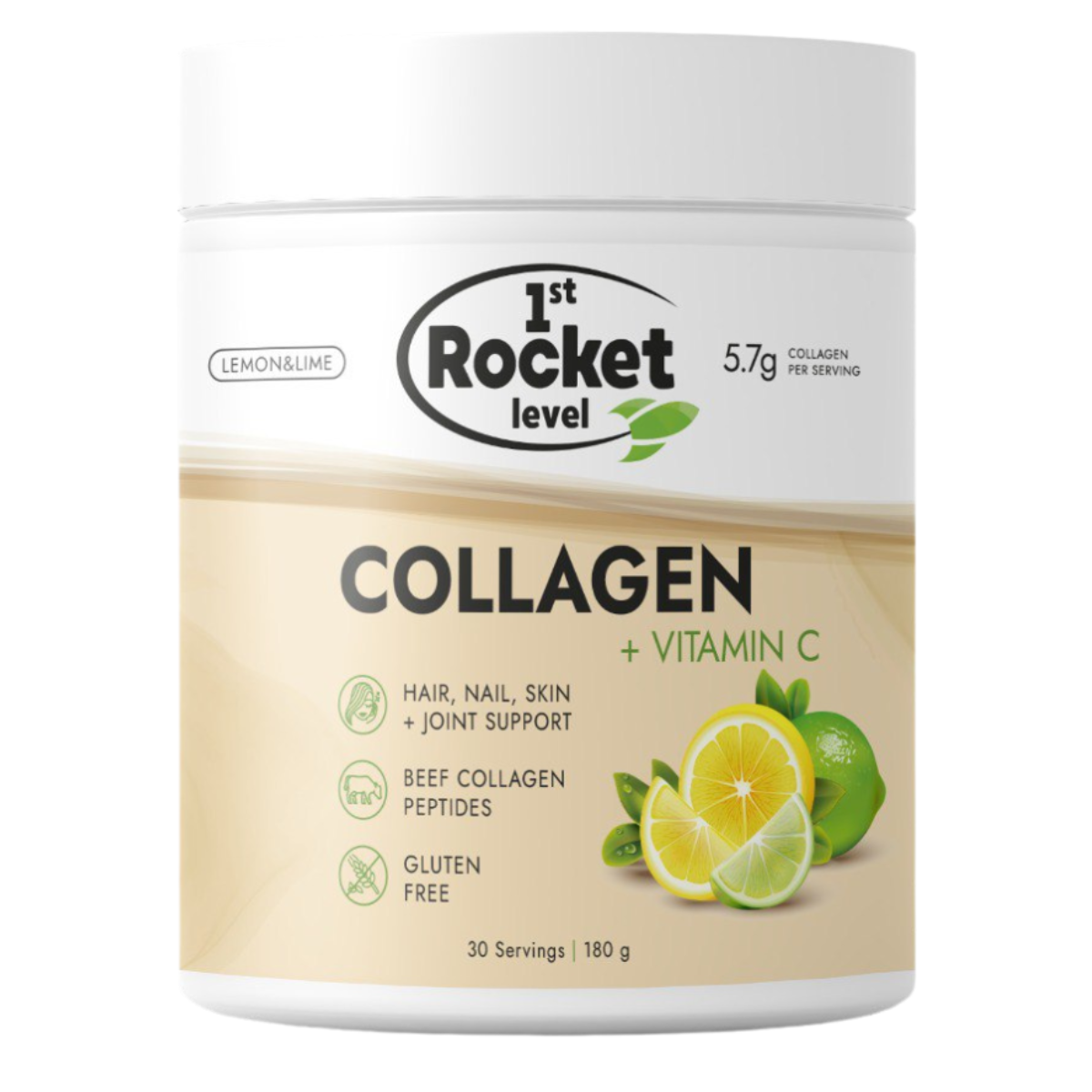 Коллаген «Collagen + Vitamin C» 1st Rocket Level Лимон Лайм 180 г
