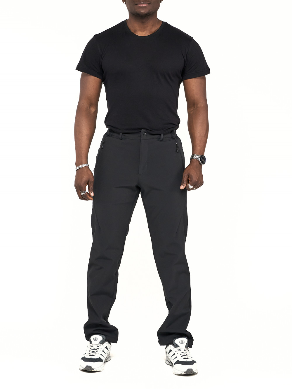 Спортивные брюки мужские NoBrand AD22004 черные 54 RU
