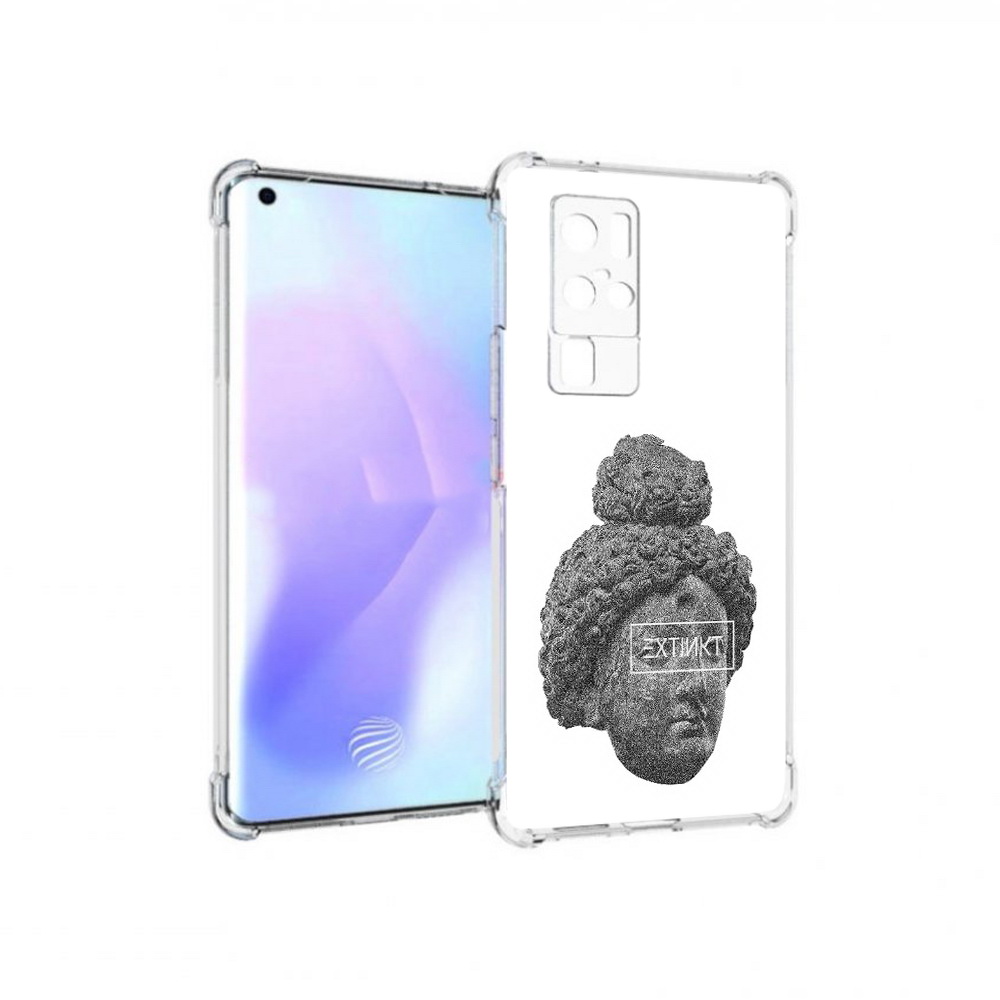 

Чехол MyPads Tocco для Vivo X50 Pro каменное лицо девушки (PT226970.404.383), Прозрачный, Tocco