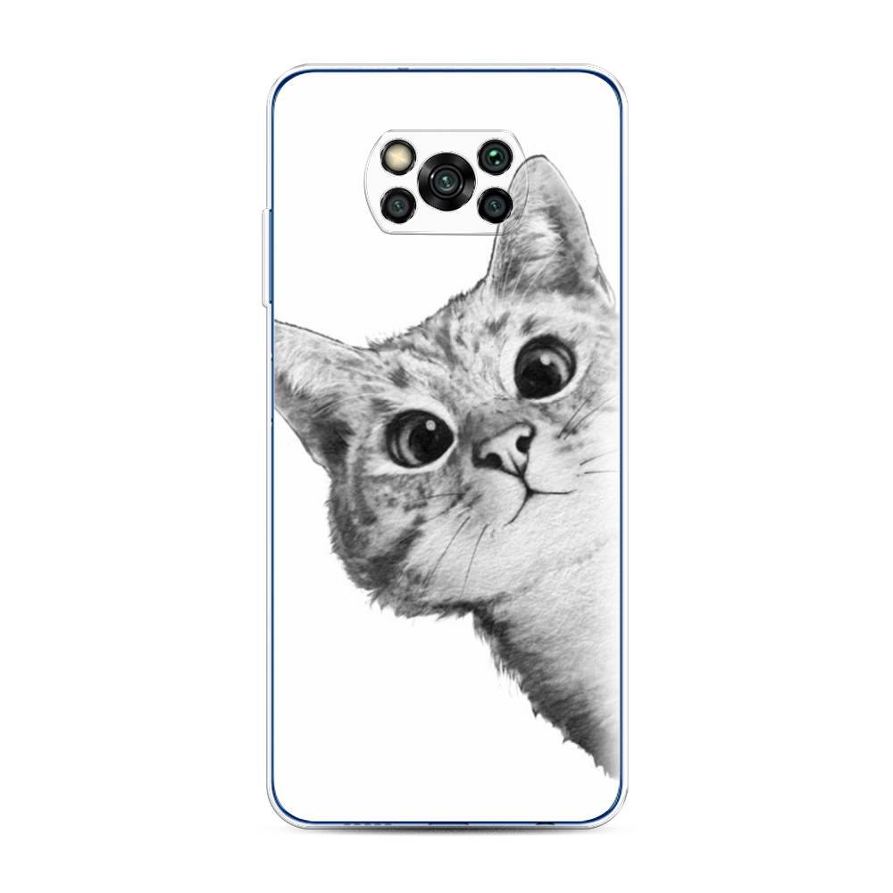 фото Чехол awog "кот рисунок черно-белый" для xiaomi poco x3 nfc