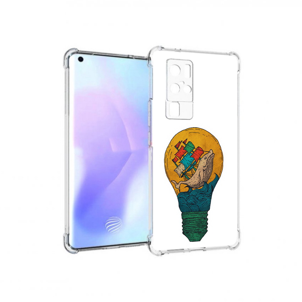 

Чехол MyPads Tocco для Vivo X50 Pro кит в лампочке с парусами (PT226970.404.387), Прозрачный, Tocco