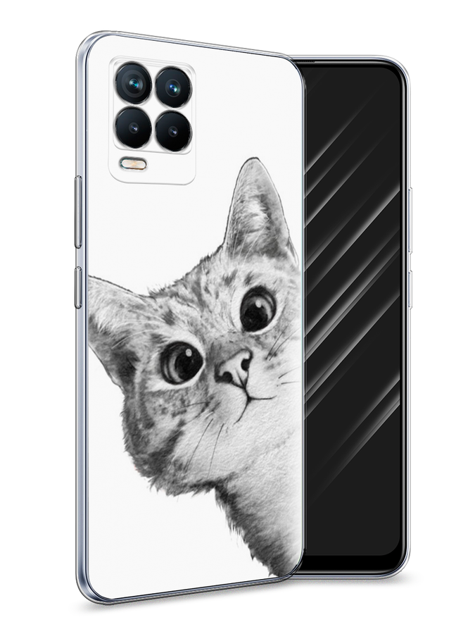

Чехол Awog на Realme 8 "Кот рисунок черно-белый", Разноцветный, 255450-1