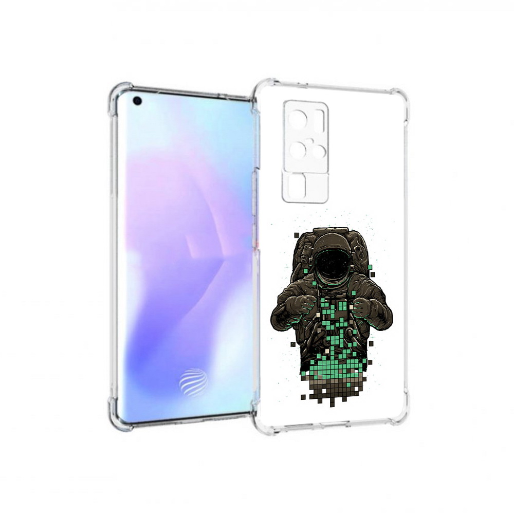 

Чехол MyPads Tocco для Vivo X50 Pro космонавт с пикселями (PT226970.404.394), Прозрачный, Tocco
