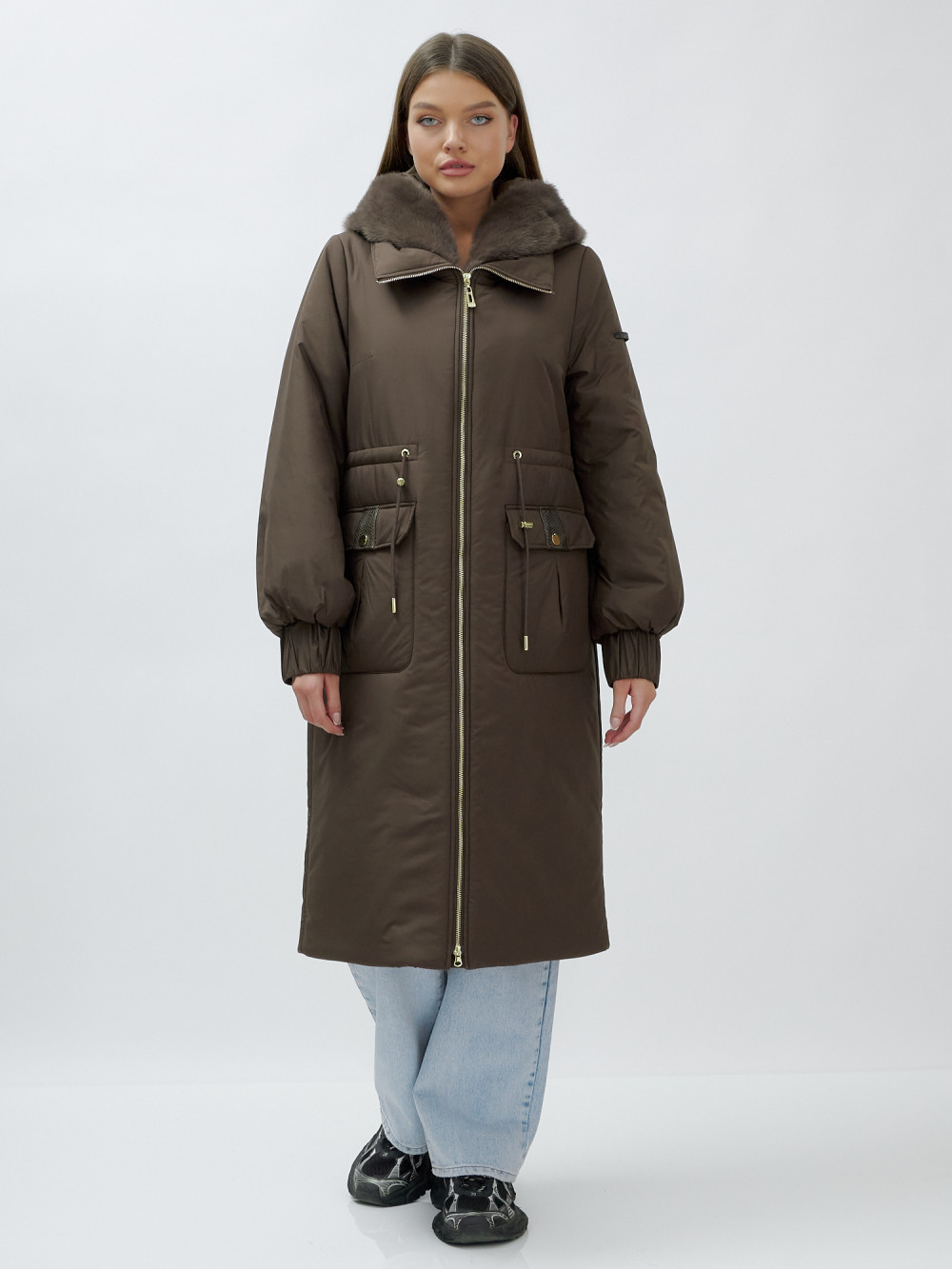 

Пальто женское MTFORCE 8628 коричневое XXL, Коричневый, 8628