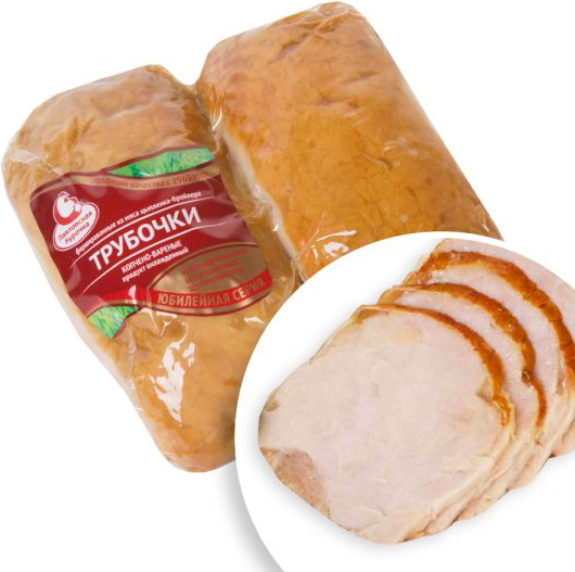 

Трубочки Павловская Курочка куриные фаршированные варено-копченые 600 г