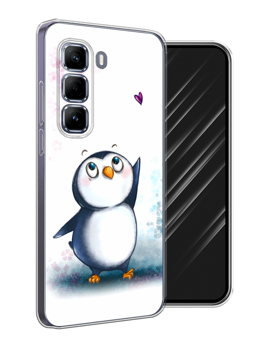 

Чехол Awog на Infinix Hot 50 Pro "Пингвин и сердечко", Белый, 3106950-1