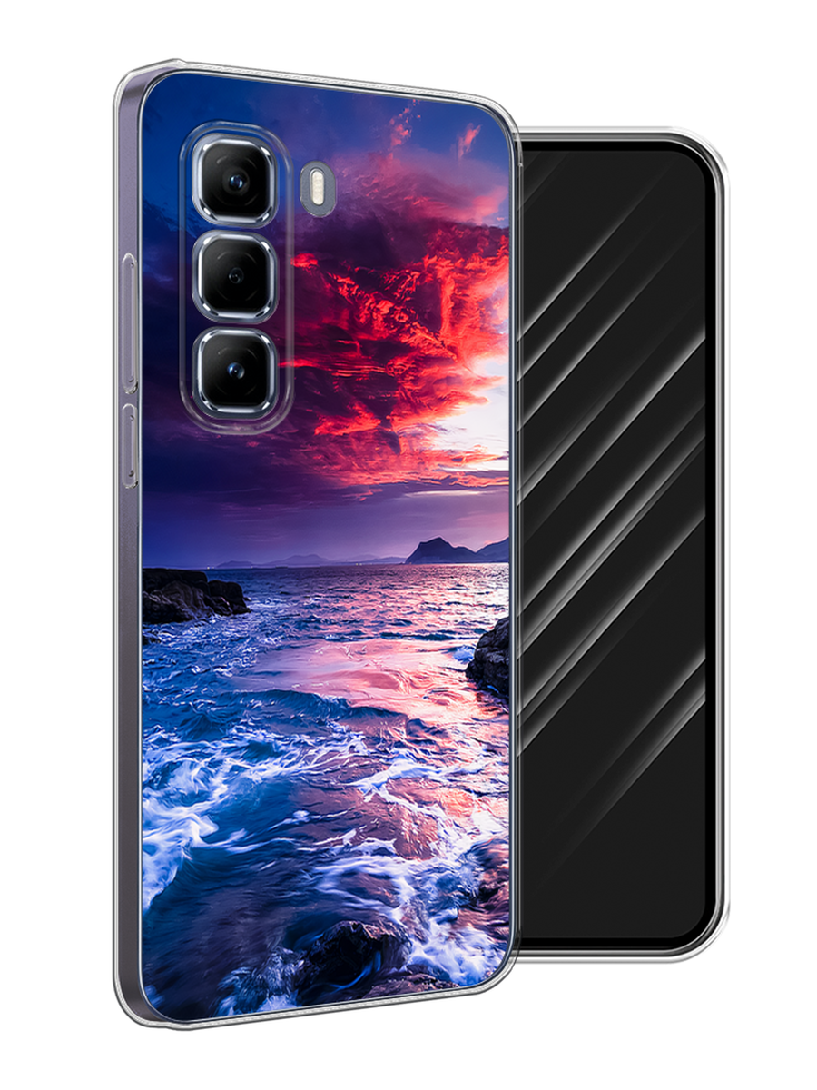 

Чехол Awog на Infinix Hot 50 Pro "Волны 1", Розовый;синий, 3106950-1
