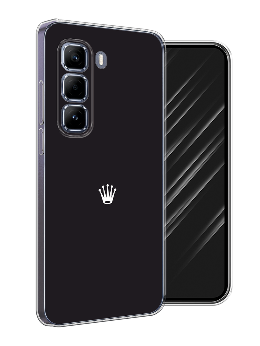 

Чехол Awog на Infinix Hot 50 Pro "Белая корона на черном фоне", Черный, 3106950-1