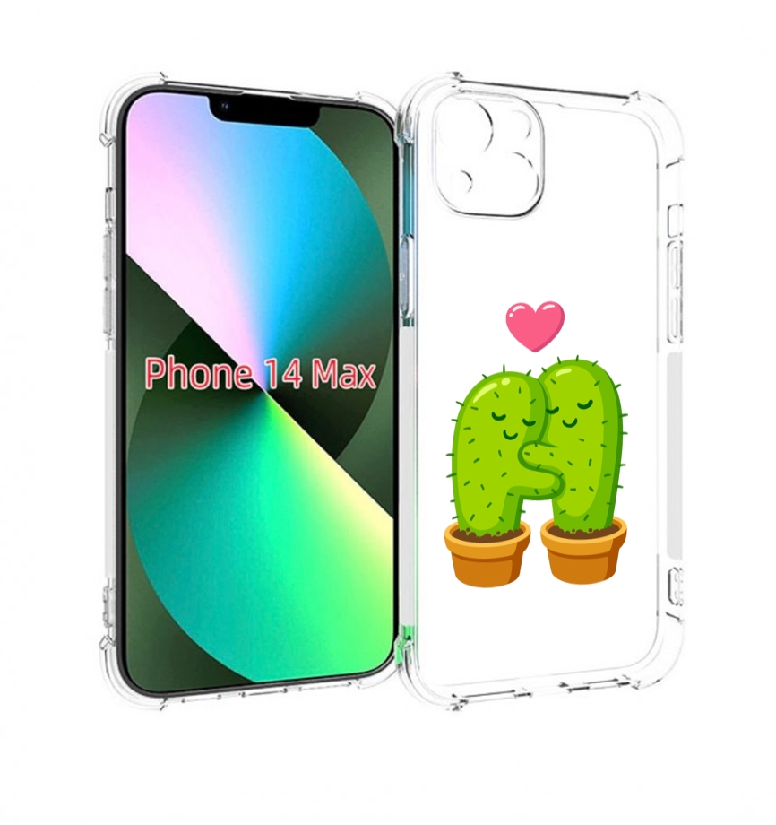 

Чехол MyPads Влюбленные-кактусы для iPhone 14 Plus (6.7), Прозрачный, Tocco