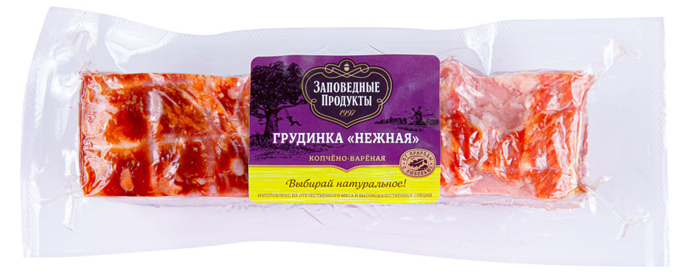 

Грудинка Заповедные Продукты Столичная варено-копченая 300 г