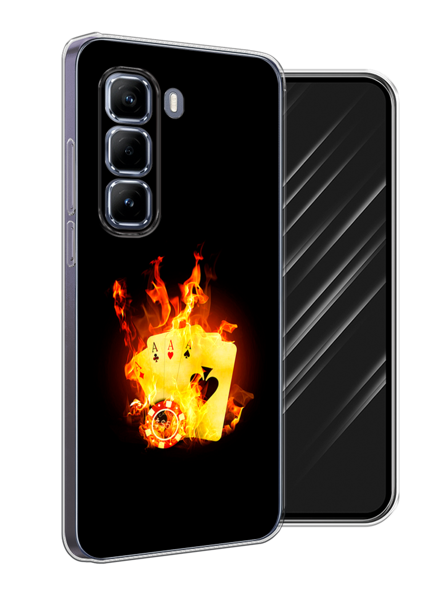 

Чехол Awog на Infinix Hot 50 Pro "Горящие карты", Черный;оранжевый, 3106950-1