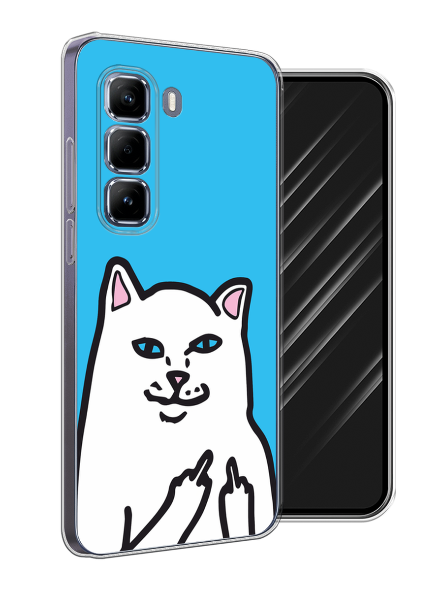 

Чехол Awog на Infinix Hot 50 Pro "Кот жесть", Белый;голубой;черный, 3106950-1