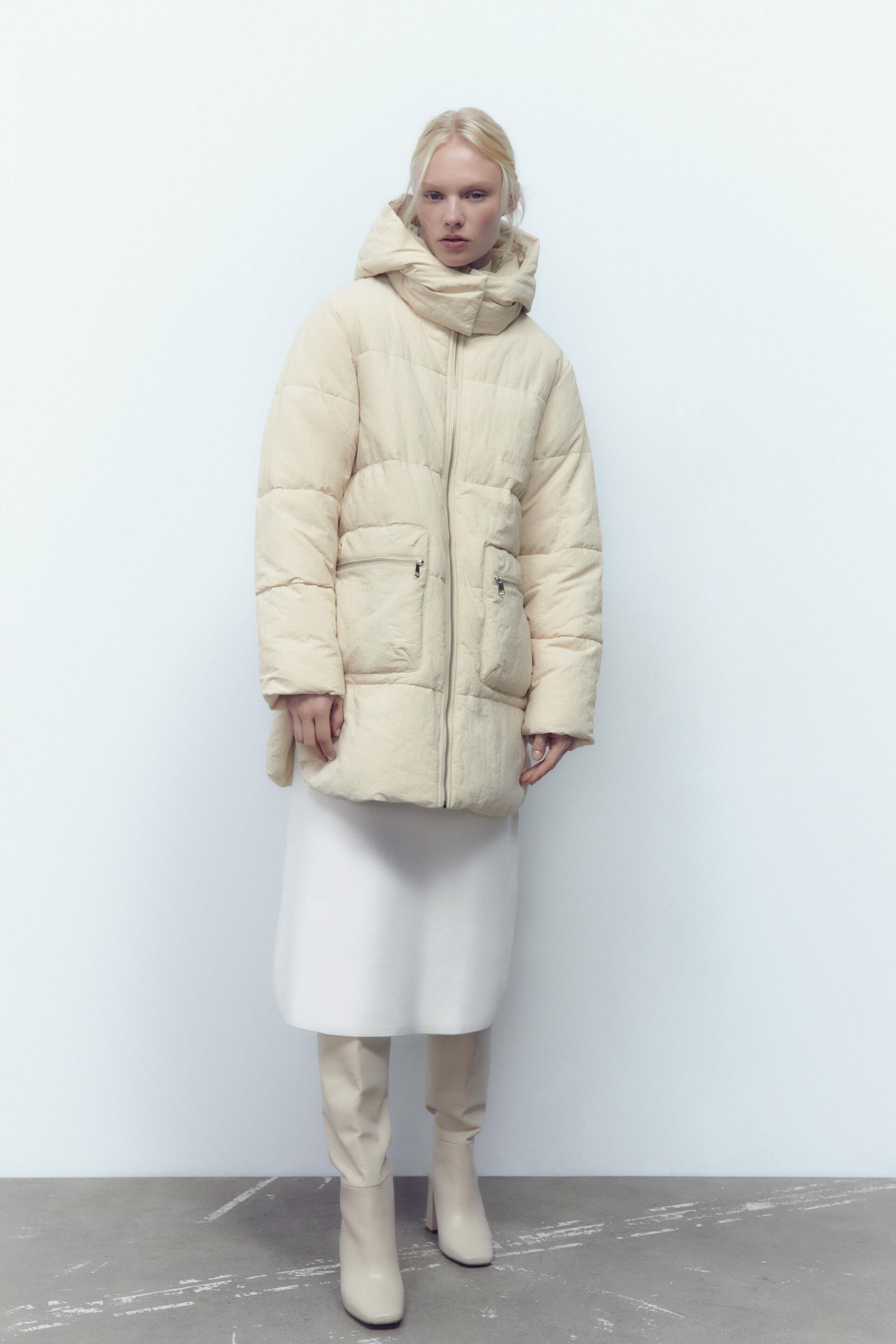

Пальто женское ZARA 04745221 белое XL, 04745221