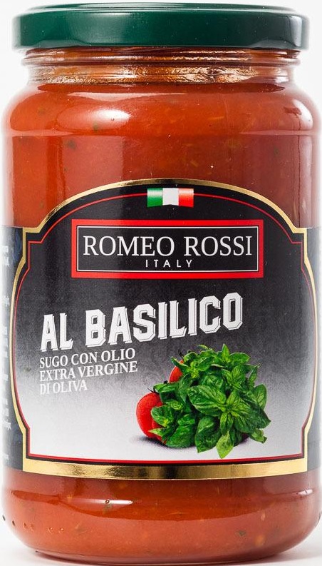 фото Из италии: соус romeo rossi томатный, с базиликом, 350 г