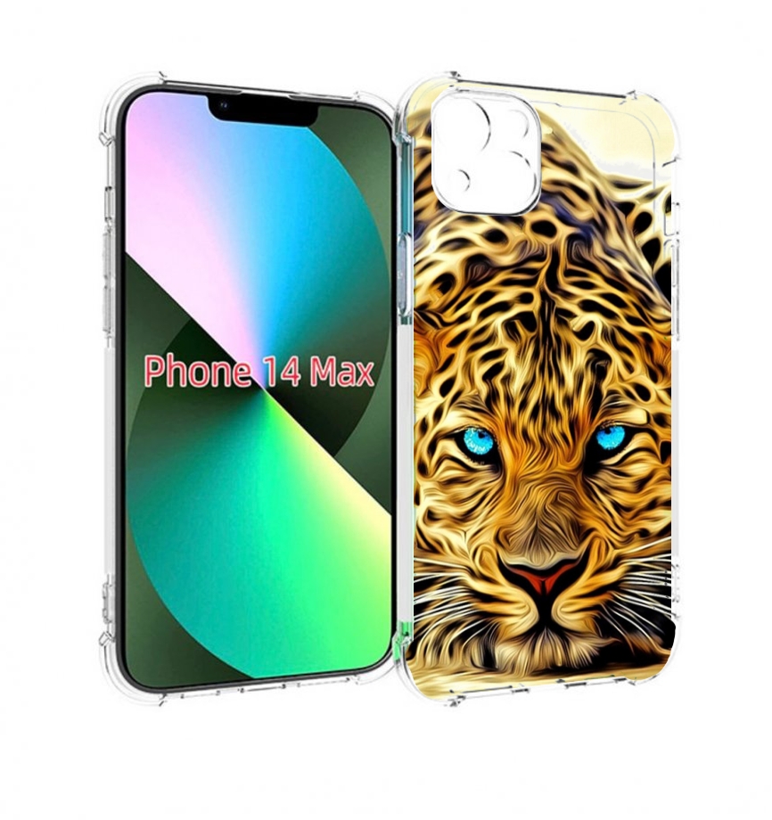 

Чехол MyPads Голубоглазый-гепард для iPhone 14 Plus (6.7), Прозрачный, Tocco