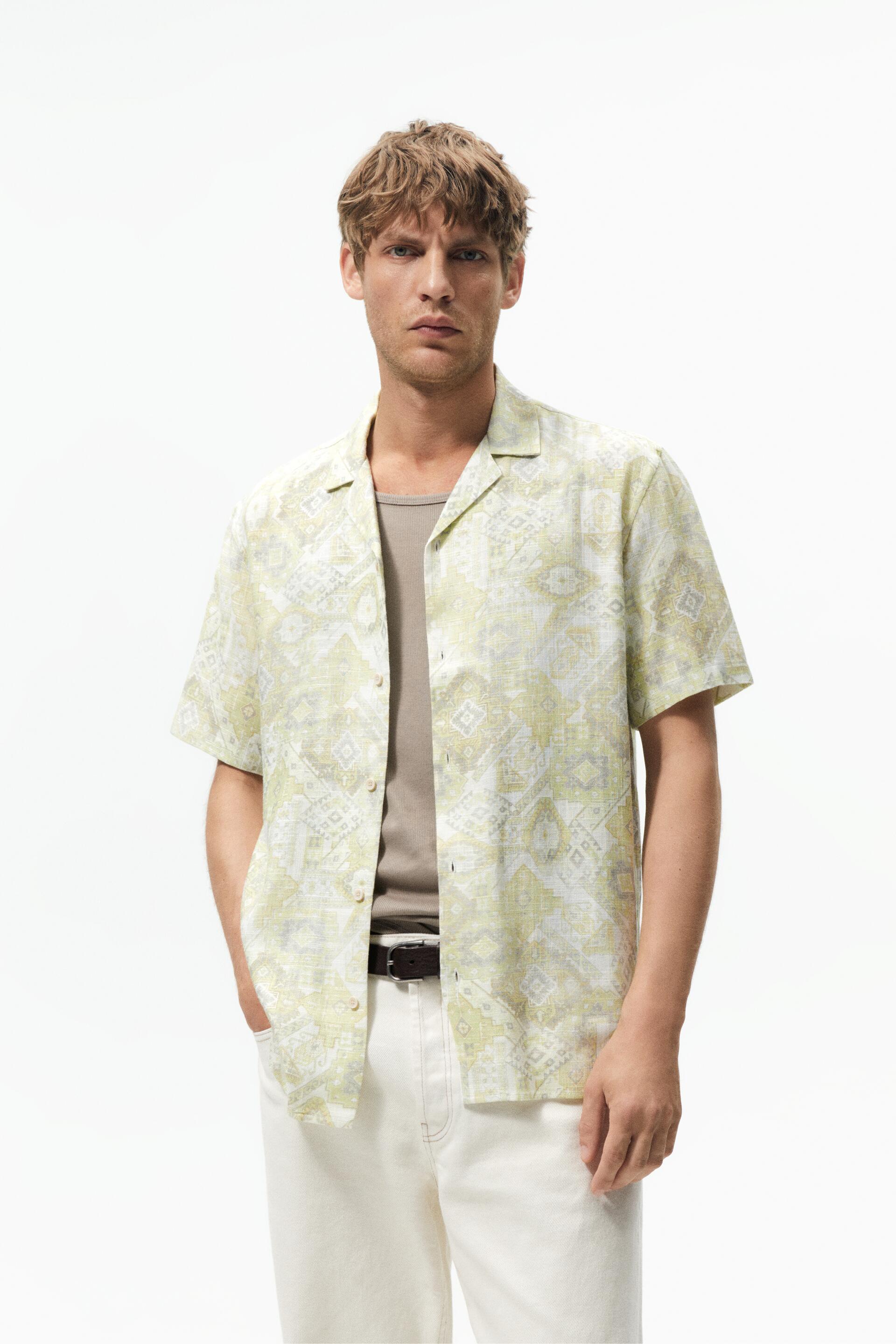 

Рубашка мужская ZARA 04794178 зеленая XL (доставка из-за рубежа), 04794178