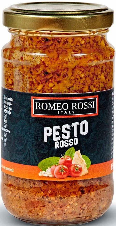 фото Из италии: соус песто romeo rossi красный, 180 г