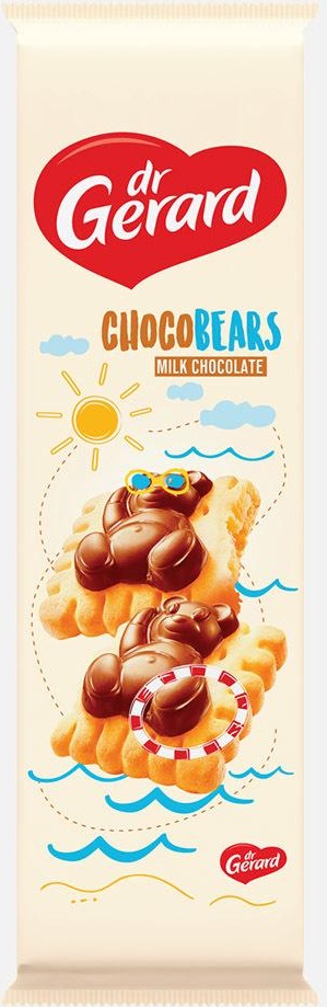 фото Из польши: печенье dr gerard медвежата, со сливочным кремом и молочным шоколадом, 116 г