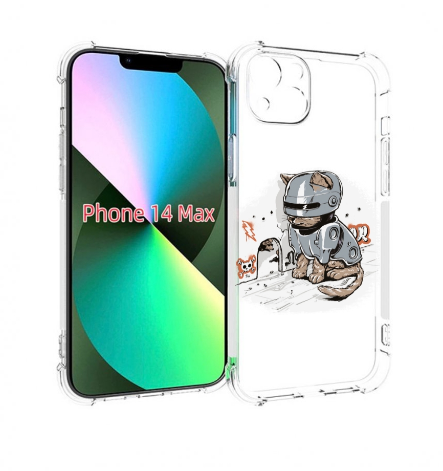 

Чехол MyPads Грозный кот для iPhone 14 Plus (6.7), Прозрачный, Tocco