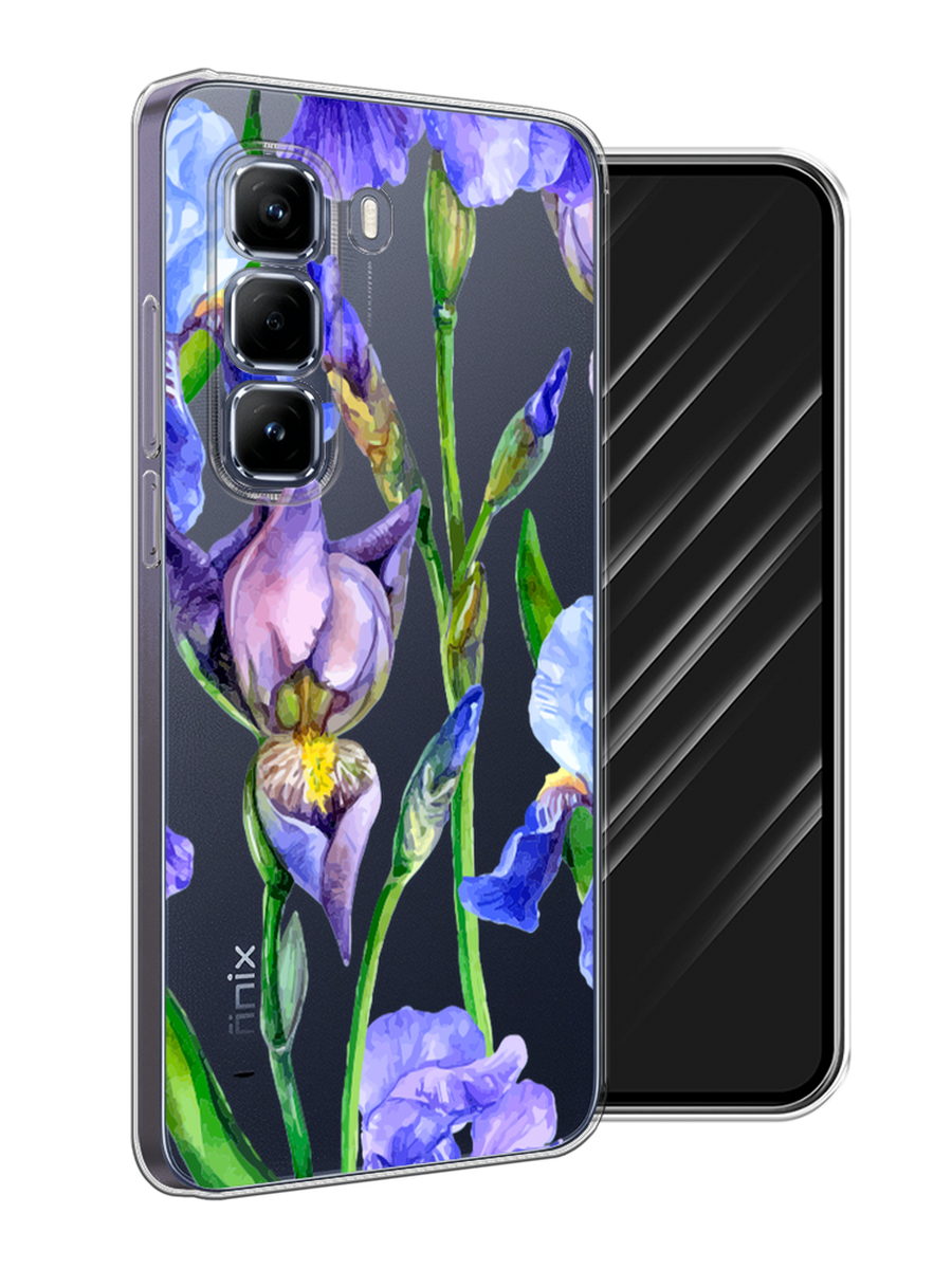 

Чехол Awog на Infinix Hot 50 Pro "Синие ирисы", Фиолетовый;голубой;зеленый, 3106950-1