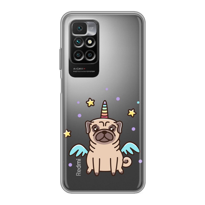 

Полупрозрачный дизайнерский силиконовый чехол для Xiaomi Redmi 10 Прозрачные щенки