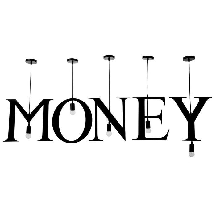 

Светильник подвесной "MONEY" 5х40Вт E27 черный, Алфавит