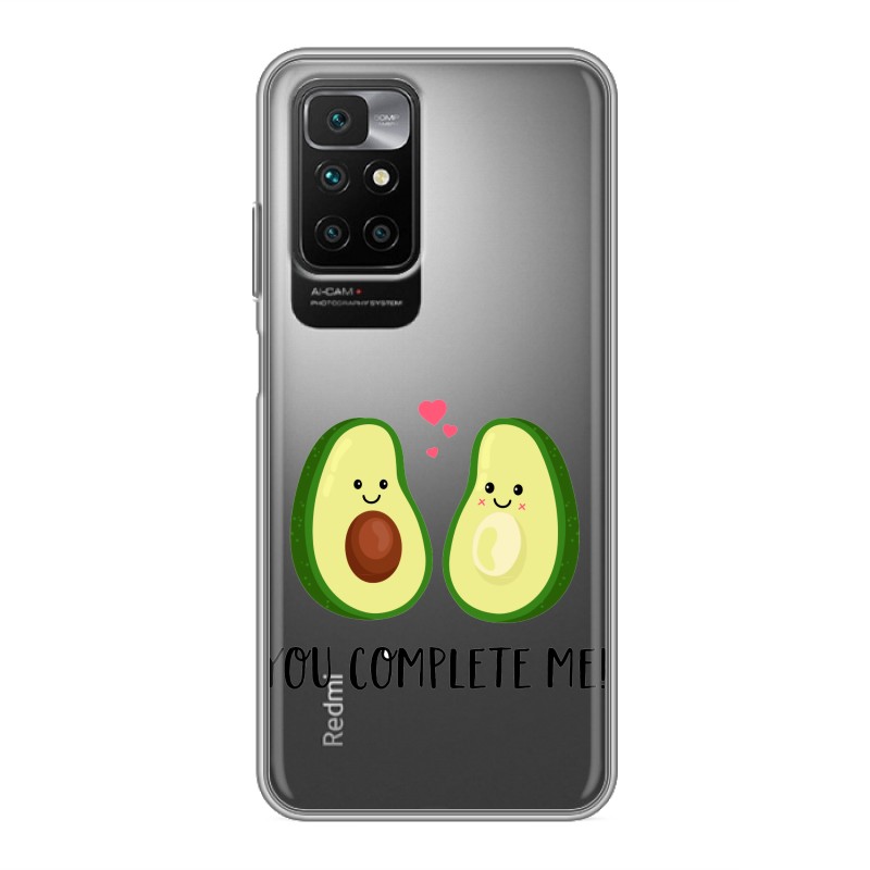 

Полупрозрачный дизайнерский силиконовый чехол для Xiaomi Redmi 10 Парочка Авокадо