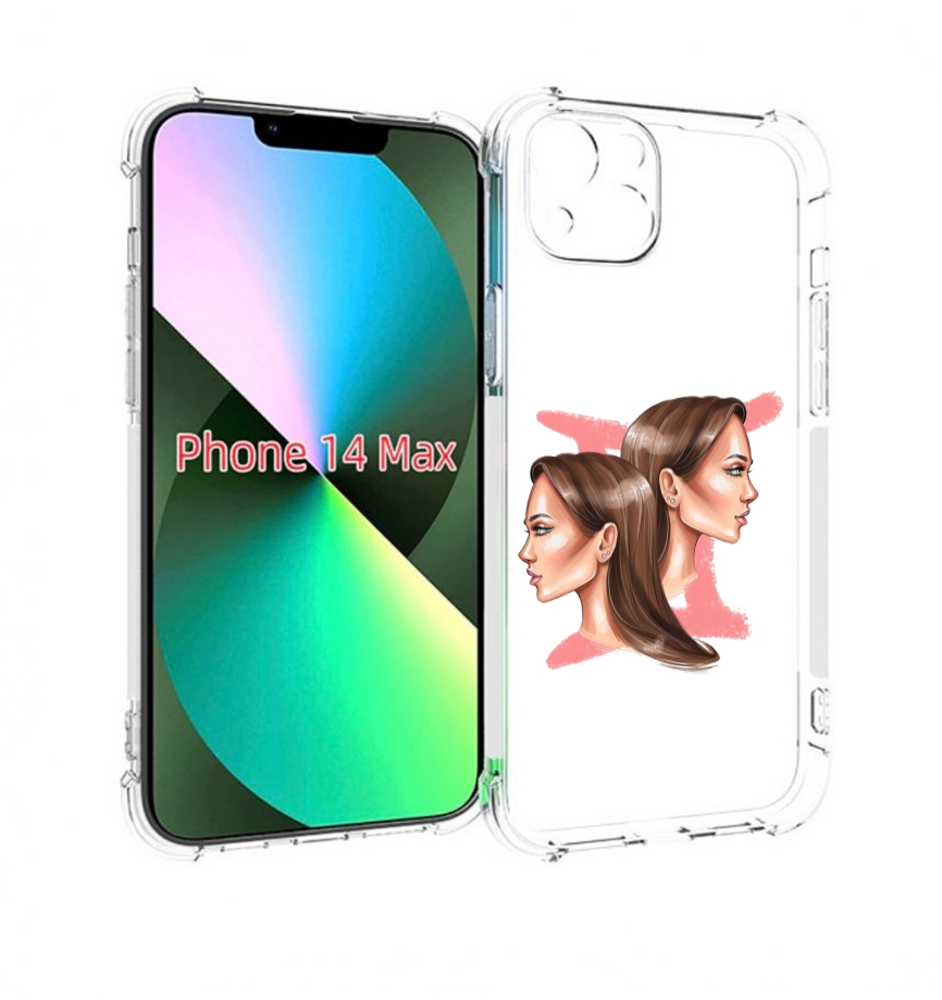 

Чехол MyPads Девушка-Близнецы женский для iPhone 14 Plus (6.7), Прозрачный, Tocco