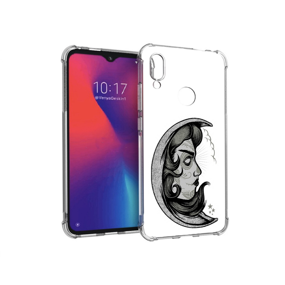 

Чехол MyPads Tocco для Xiaomi Redmi Note 7 черно белая луна с лицом (PT125338.275.680), Прозрачный, Tocco
