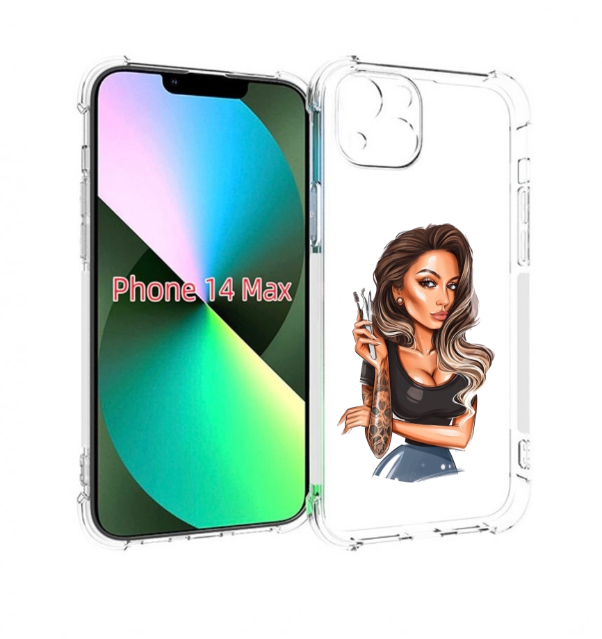 

Чехол MyPads Девушка-бровист для iPhone 14 Plus (6.7), Прозрачный, Tocco