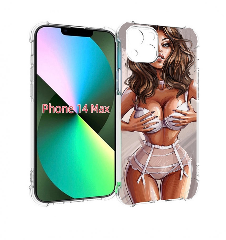 

Чехол MyPads Девушка-в-кружевном для iPhone 14 Plus (6.7), Прозрачный, Tocco
