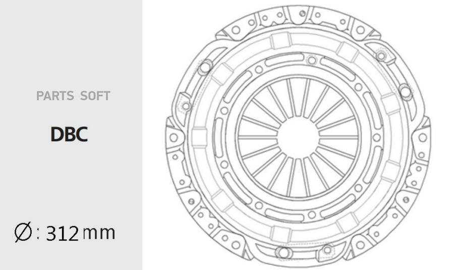 VALEO PHC Корзина сцепления HYUNDAI HD65,72,78,County дв.D4DB,D4DD,D4GA (300мм) VALEO PHC