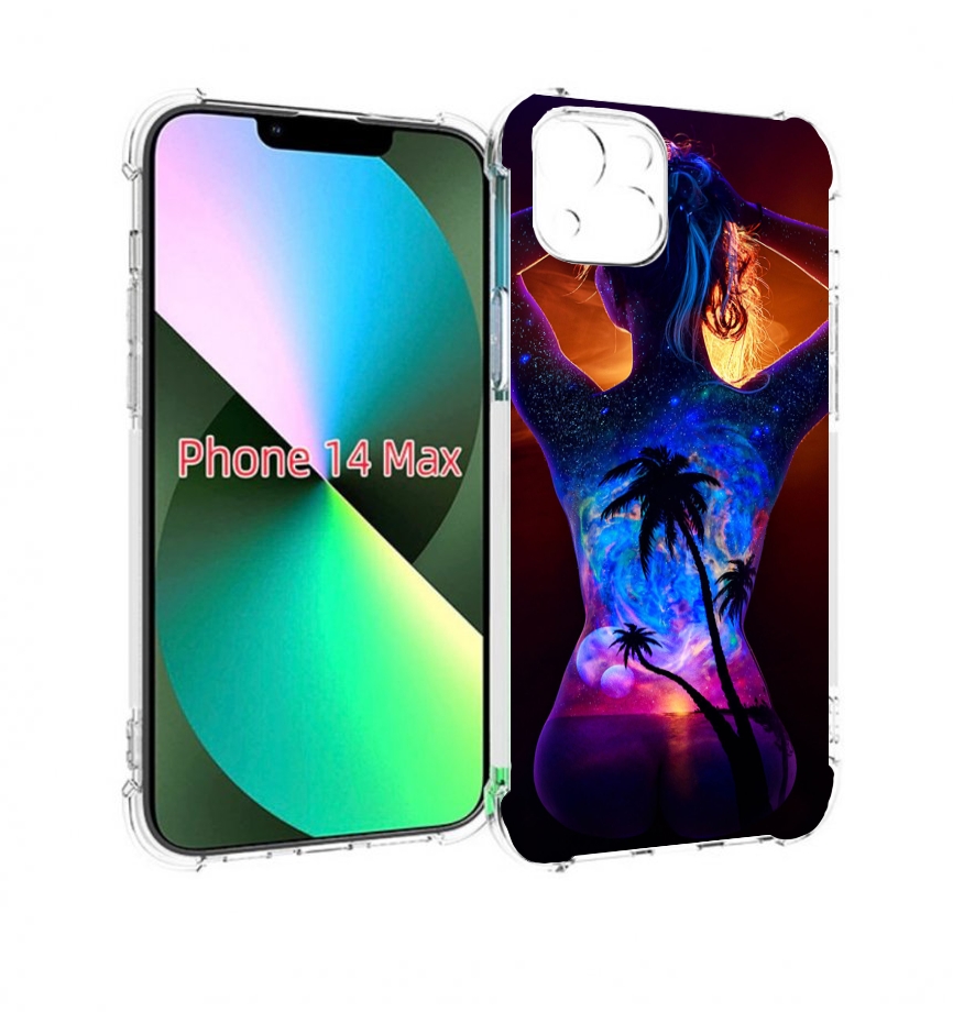 

Чехол MyPads Девушка-и-пальмы женский для iPhone 14 Plus (6.7), Прозрачный, Tocco