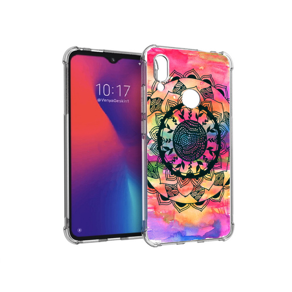 

Чехол MyPads Tocco для Xiaomi Redmi Note 7 яркая абстракция круглый цветок, Прозрачный, Tocco