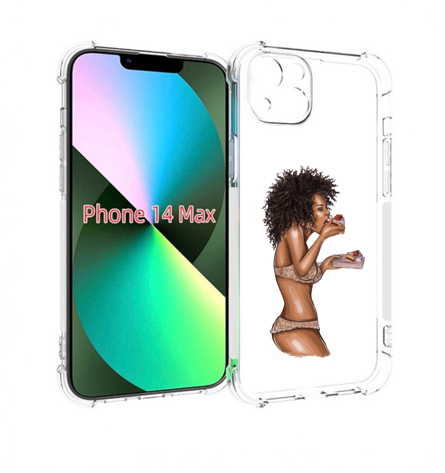 

Чехол MyPads Девушка-с-пирожными женский для iPhone 14 Plus (6.7), Прозрачный, Tocco