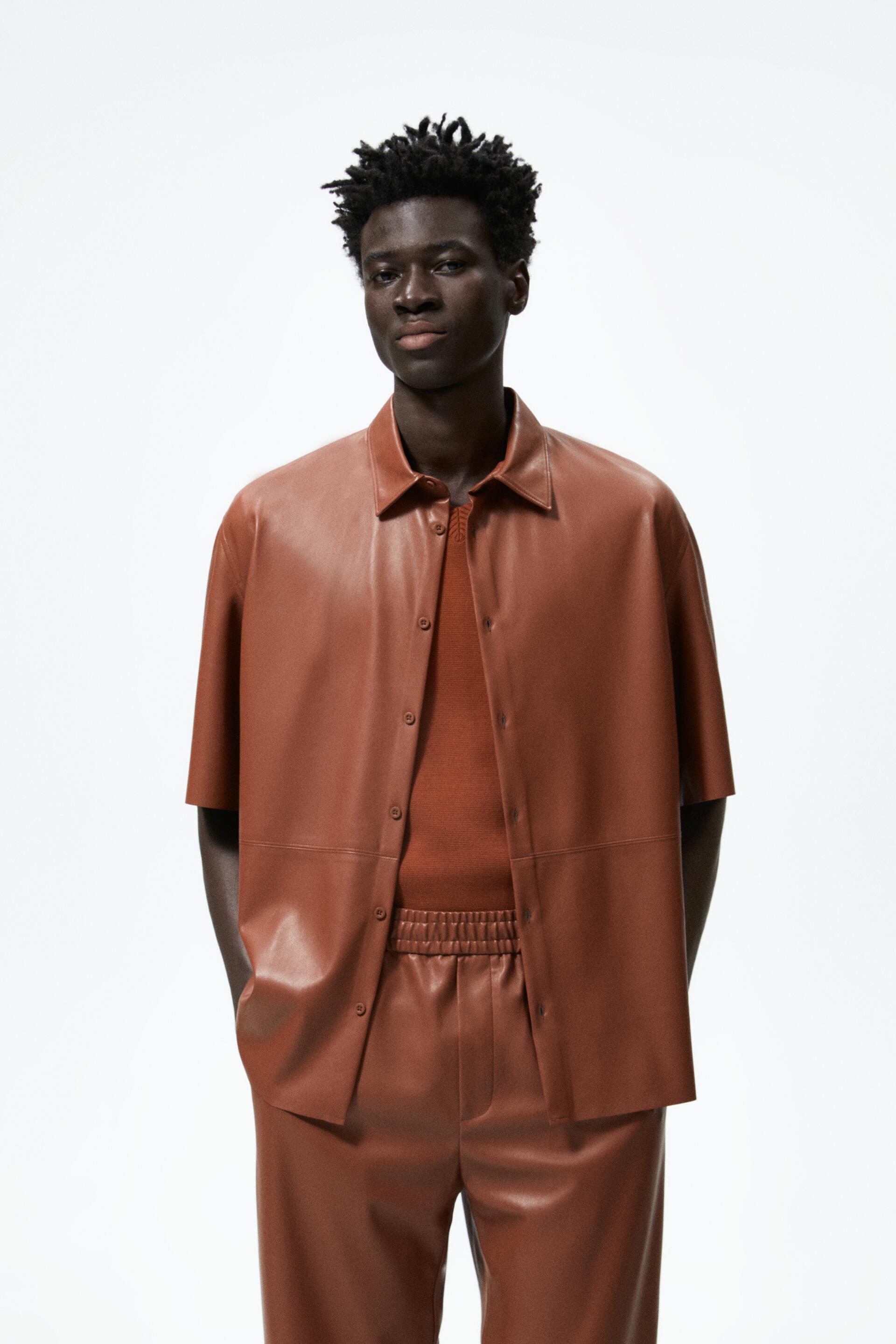 

Рубашка мужская ZARA 05070463 коричневая S (доставка из-за рубежа), 05070463