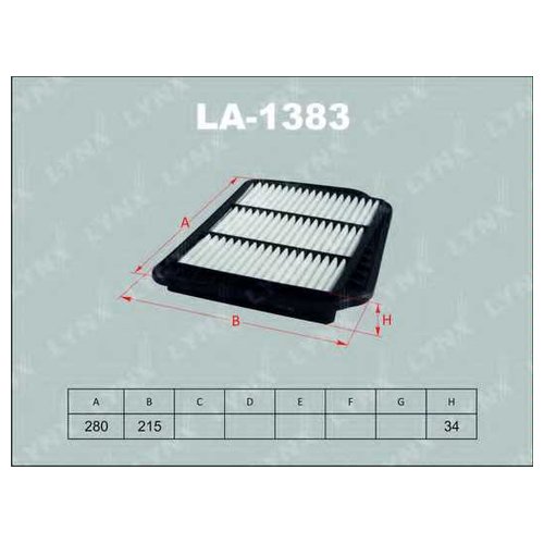 

Фильтр воздушный Lynx LA1383 для Chevrolet Lacetti, Nubira; Daewoo Lacetti, Nubira